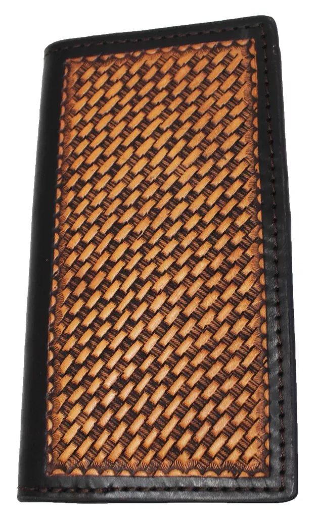 Men's Western Antique Basket Weave Tooled Rodeo Wallet 18RTW17R