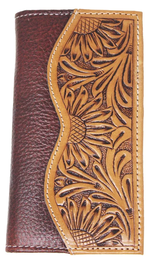 Men's Western Rodeo Wallet Leather Checkbook Cover 18FKWRodeo
