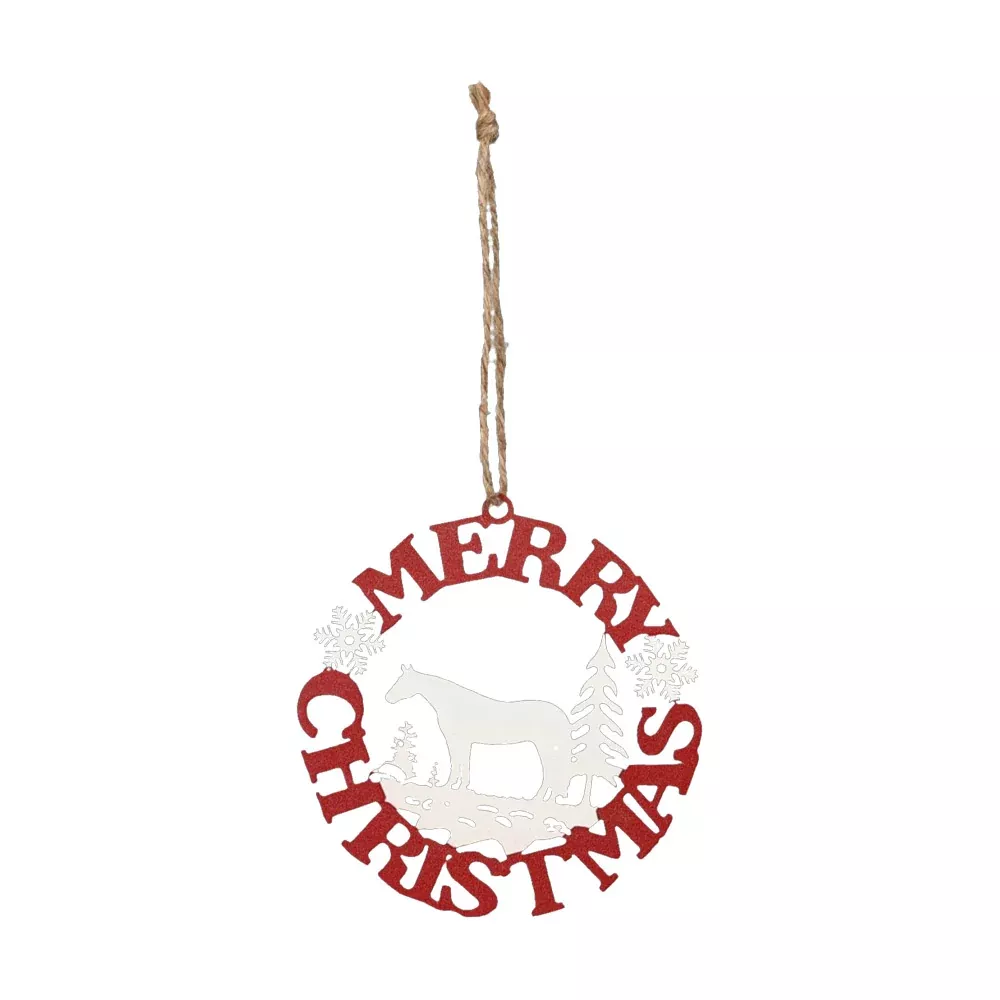 Merry Christmas Horse Ornament