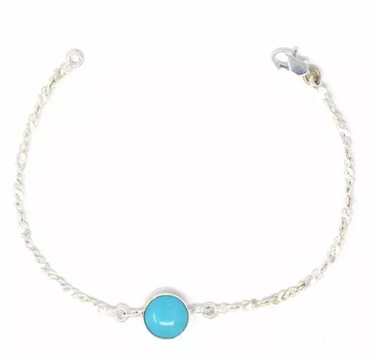 Mexican Taxco Turquoise Bauble Silver-Plated Bracelet