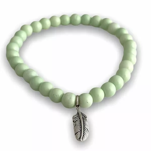 MINT GREEN FEATHER BRACELET