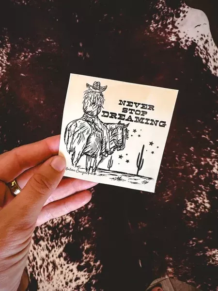 Modern Cowgirl Never Stop Sticker