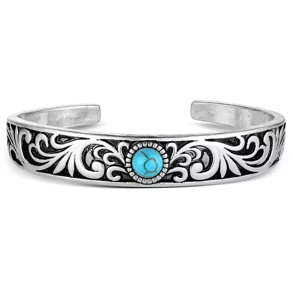 Montana Silversmiths Attitude Bracelet | Whispering Peaks Turquoise Cuff