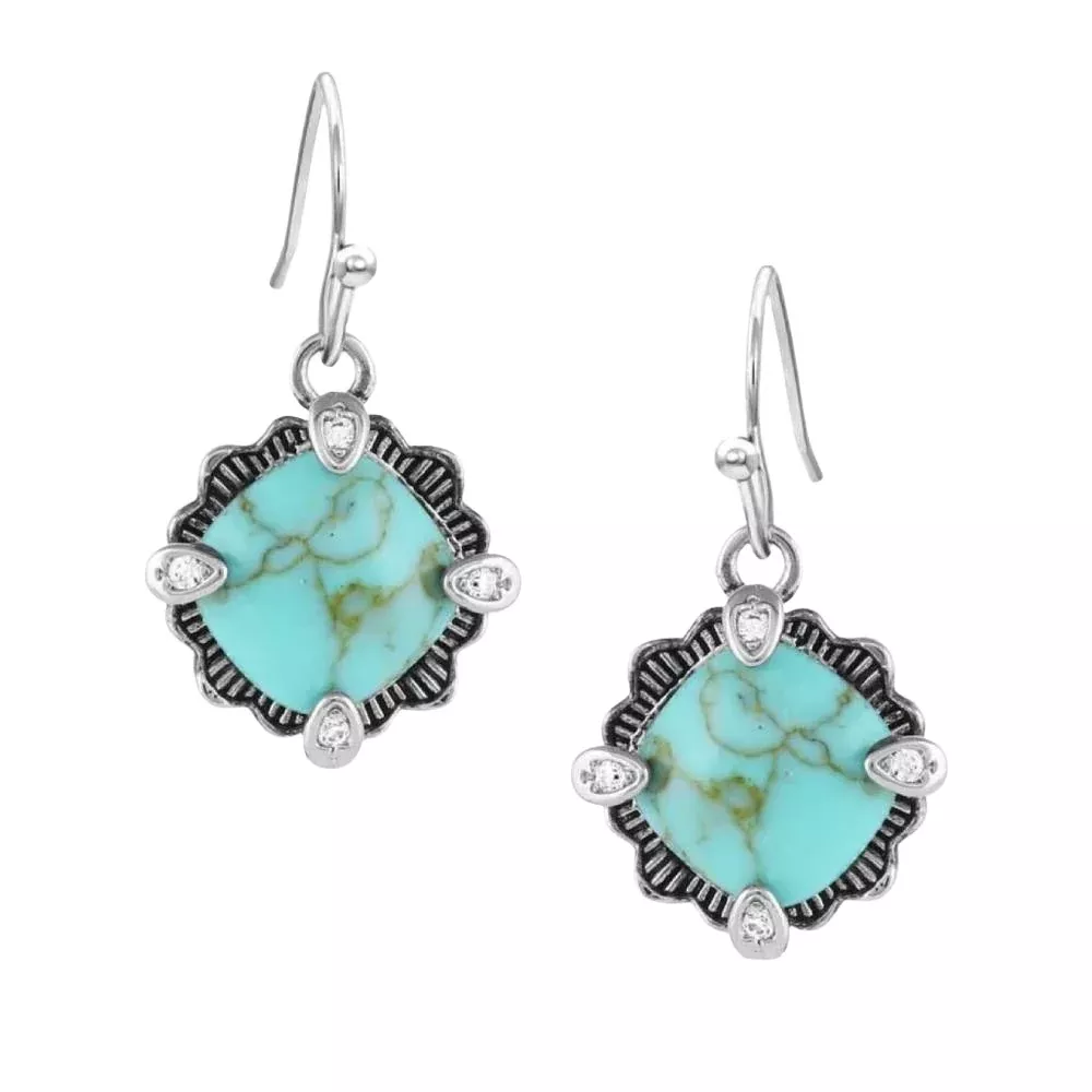 Montana Silversmiths Crystal Cornerstone Turquoise Earrings