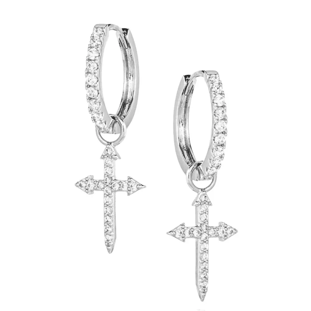 Montana Silversmiths Crystal Devotion Cross Earrings