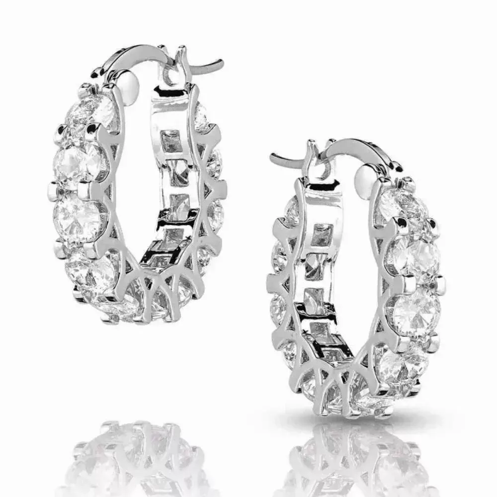Montana Silversmiths Dazzling Delight Crystal Hoop Earrings