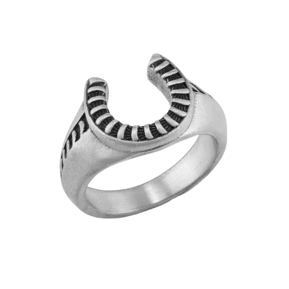 Montana Silversmiths Striking Edge Lucky Horseshoe Ring