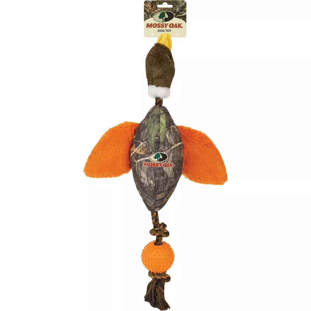 Mossy Oak Mallard Bird Dog Toy with TPR Ball & Rope