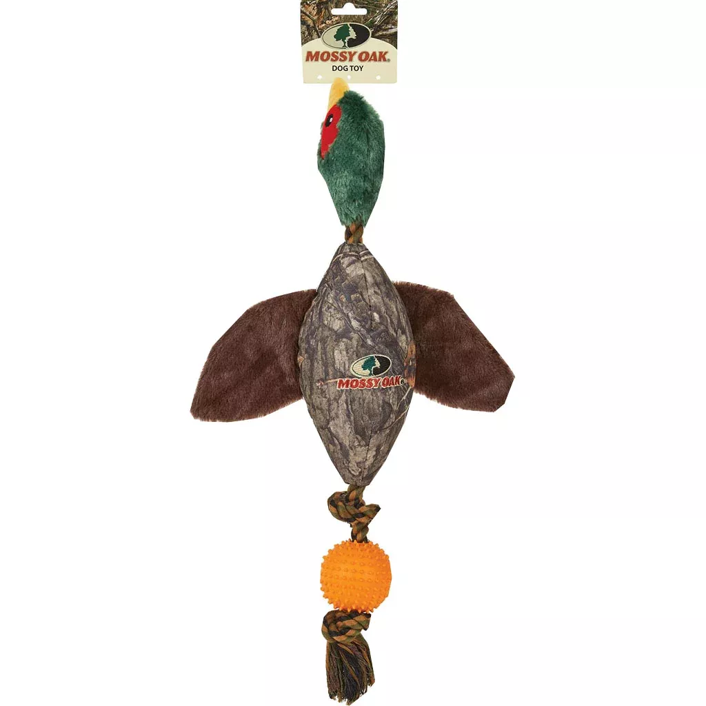Mossy Oak Pheasant Dog Toy with TPR Ball & Rope