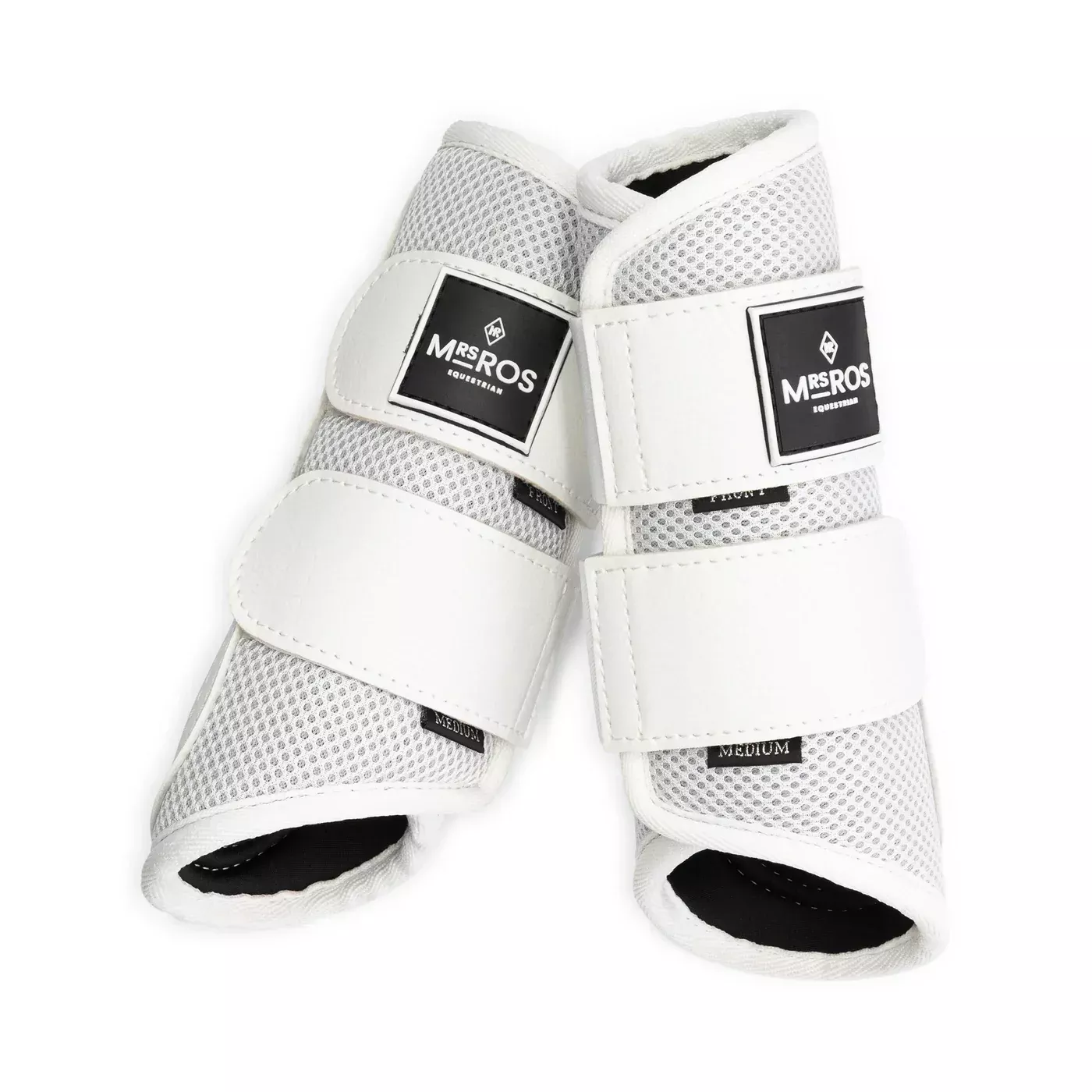 MRS. ROS EQUESTRIAN NEOPRENE SPLINT BOOTS - PERFORMANCE WHITE -Cob Front