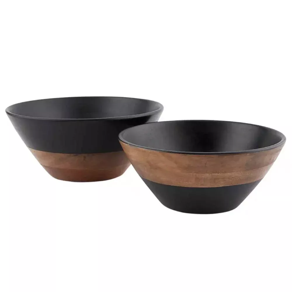 Mud Pie Black Two Tone Serving Bowl