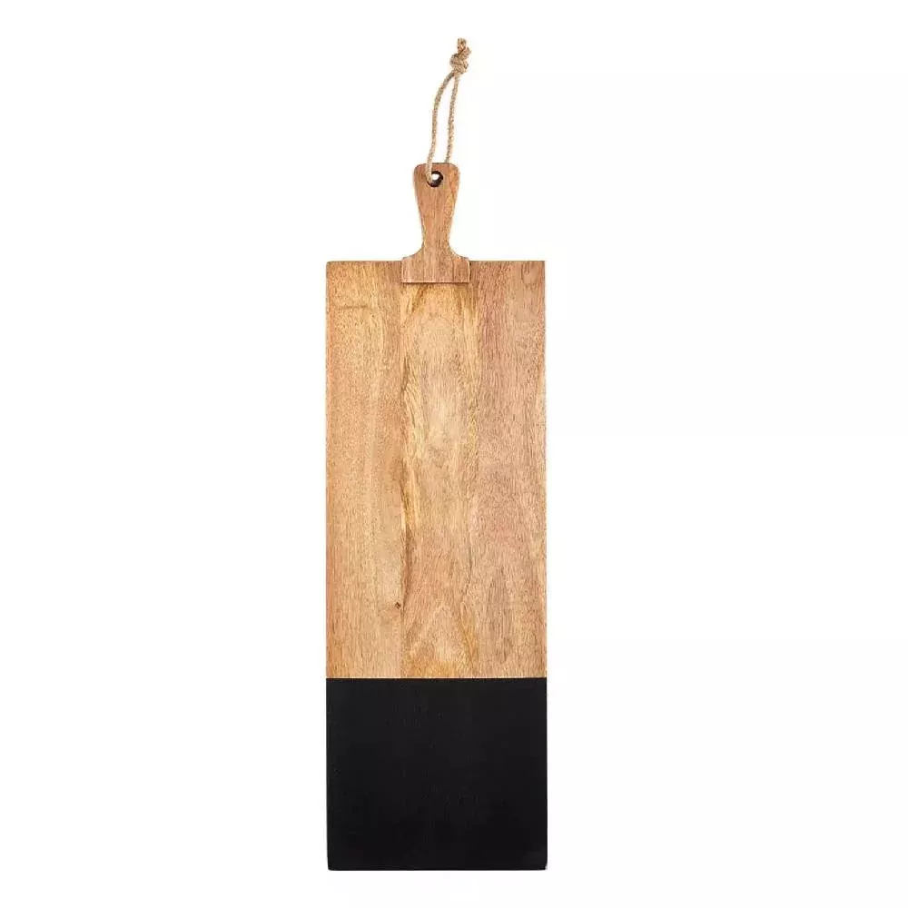 Mud Pie One Black Stripe Long Mango Wood Board