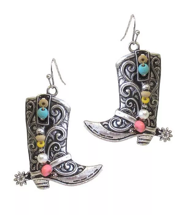 ( MX1052 )COWBOY BOOT EARRING