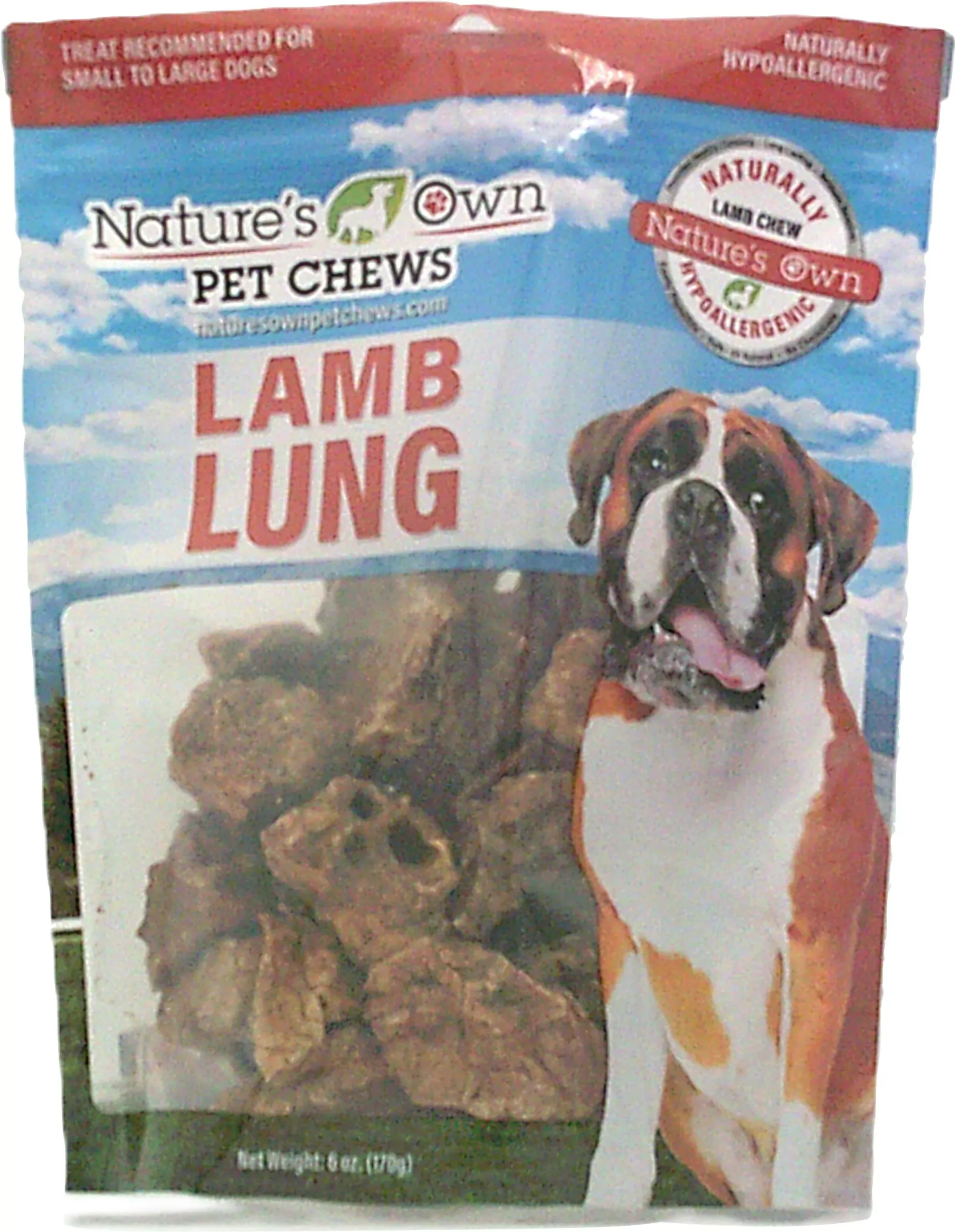 Nature's Own Lamb Lung Chunks Dog Chew, 6 oz