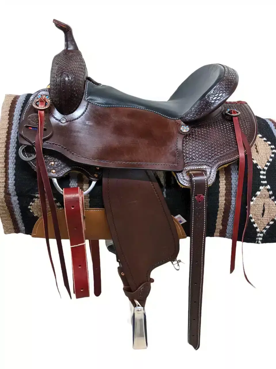 New HR Saddlery Western Chocolate Rough-Out Trail Saddle (Various Seat Sizes)