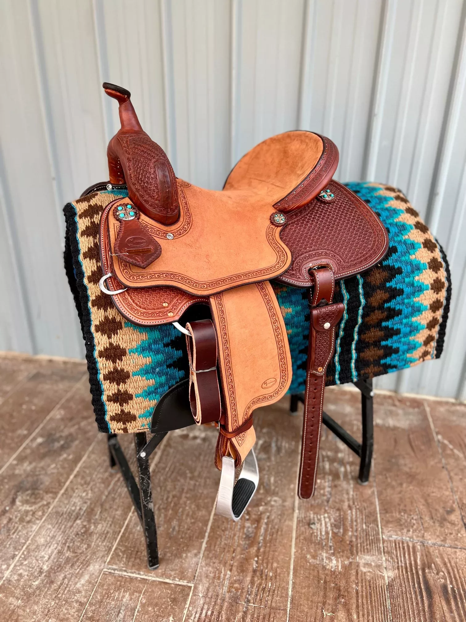 NF Saddlery 14' DO Hard Seat Spider Barrel Saddle