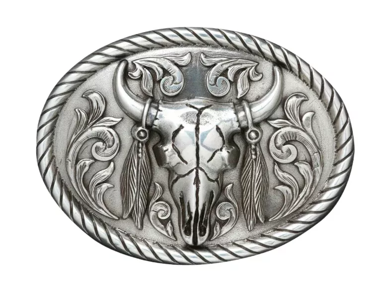 Nocona Mens Bull Skull Belt Buckle