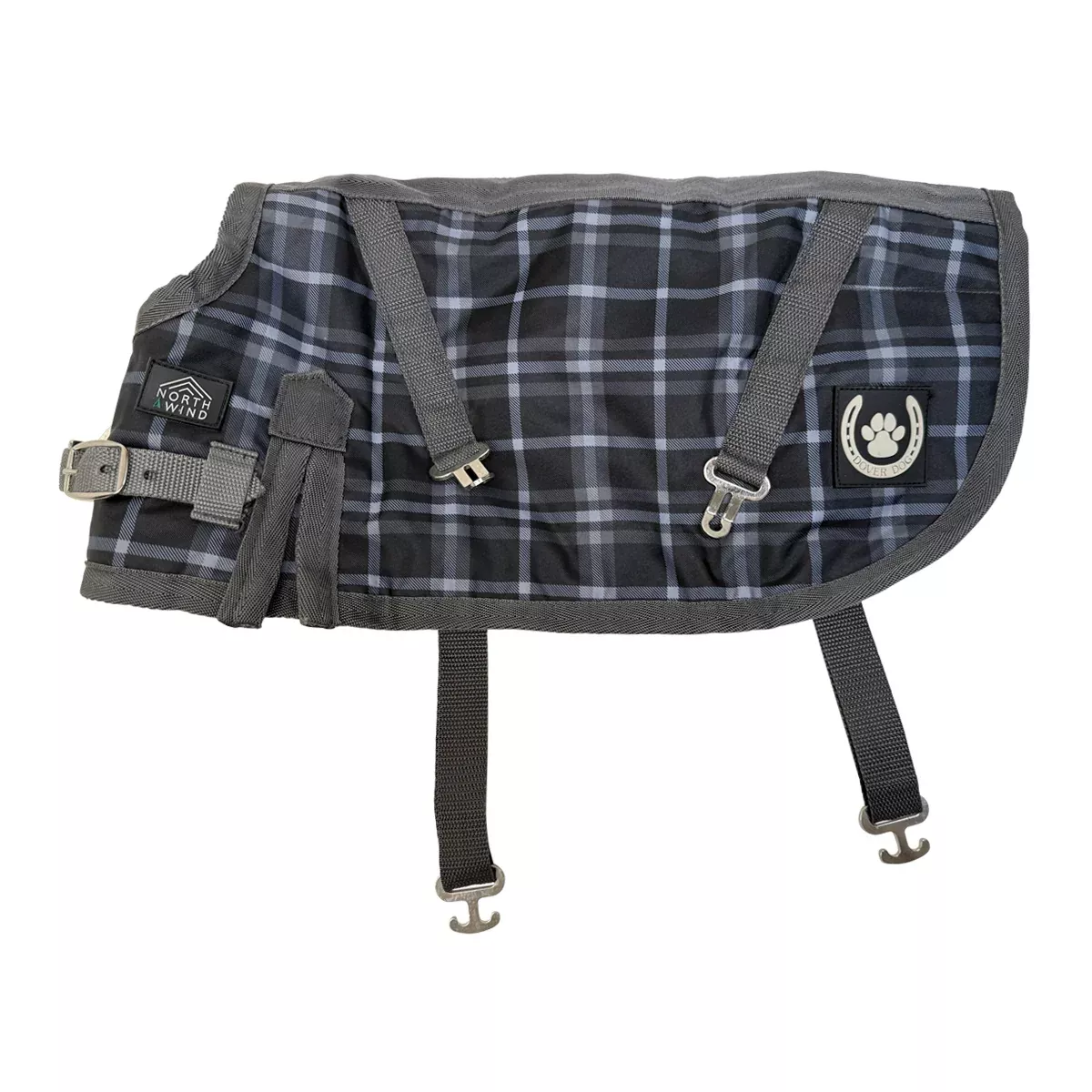 NorthWind Dog Turnout Blanket in Grey Plaid - Small