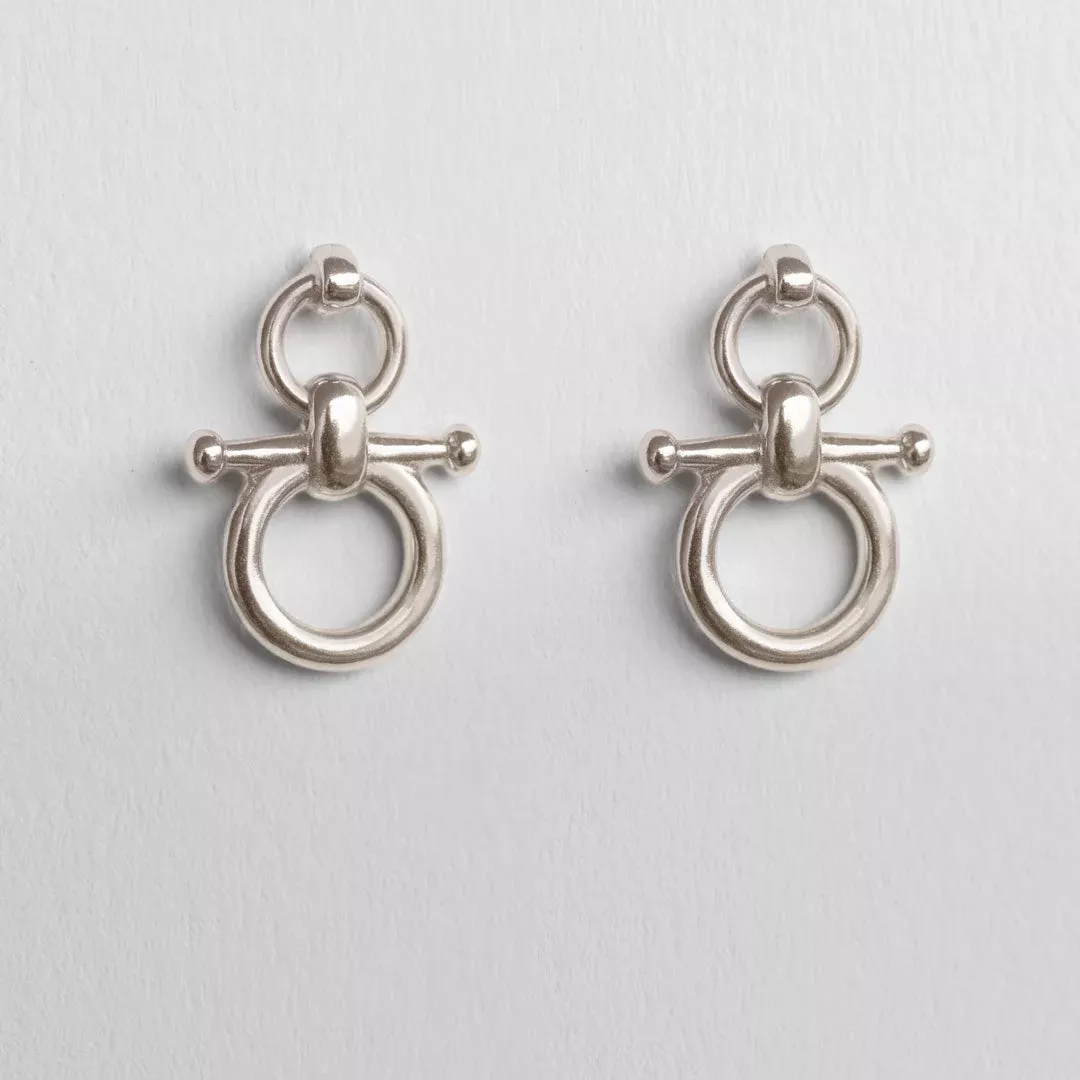 Ocala - Single Horse Bit Equestrian Earring in Silver