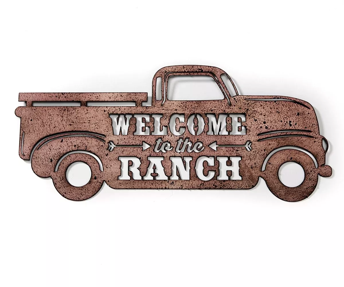 Old Truck Welcome To The Ranch Sign 715743