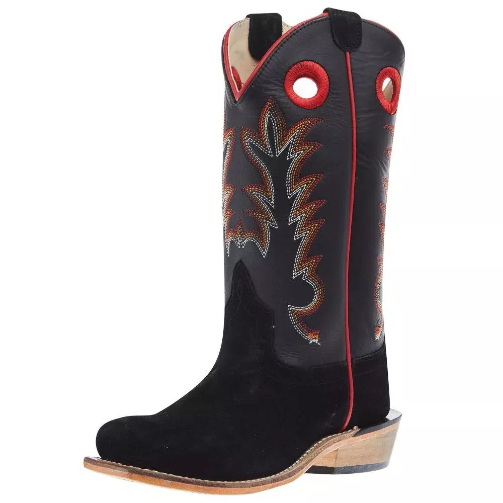 Old West Kid's Black and Red Boot