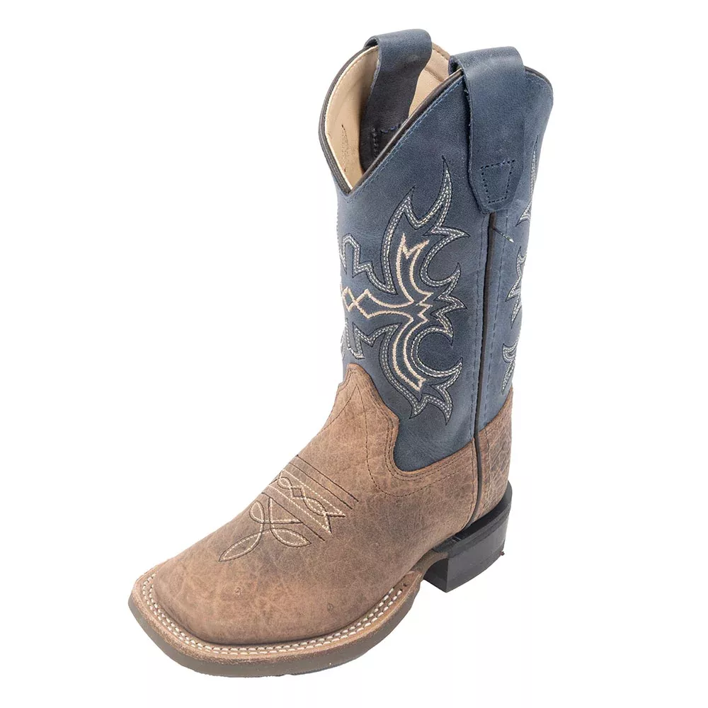 Old West Kid's Brown Bull Leather Boot
