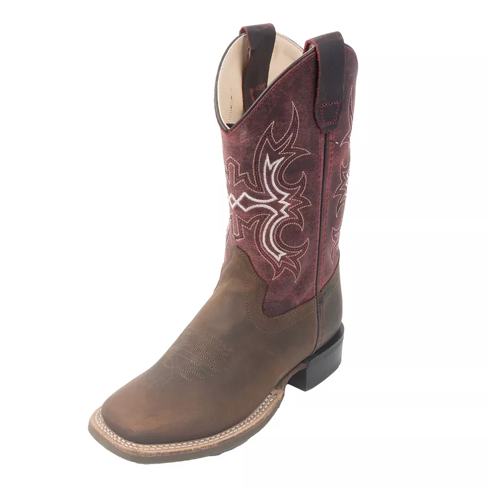 Old West Kid's Brown Leather Boot