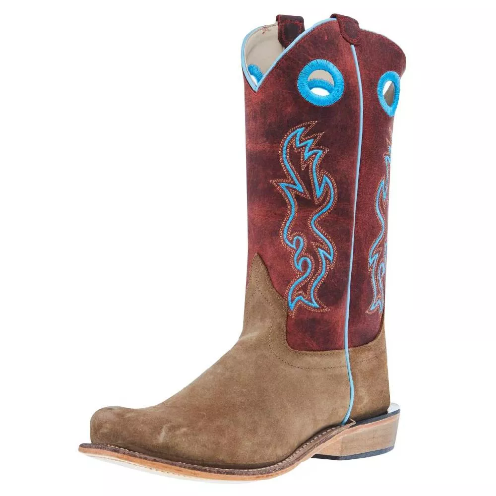 Old West Kid's Tan and Red Western Boot