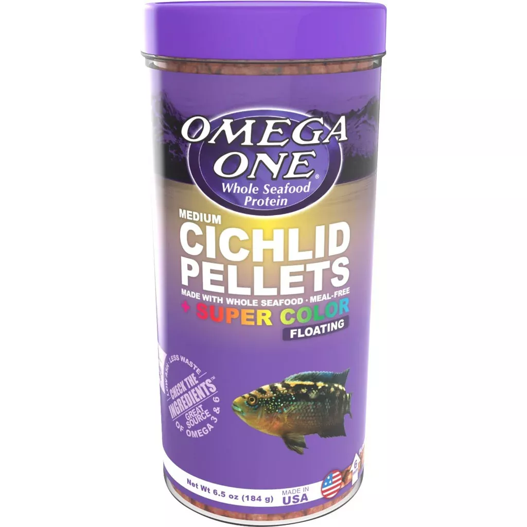 Omega One Cichlid Pellets, Medium, 6.5 oz