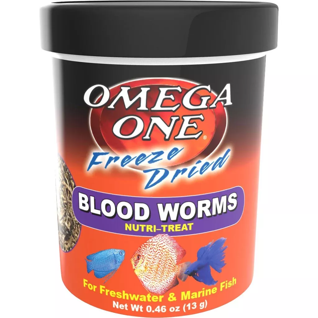 Omega One Freeze-Dried Bloodworms, 0.46 oz