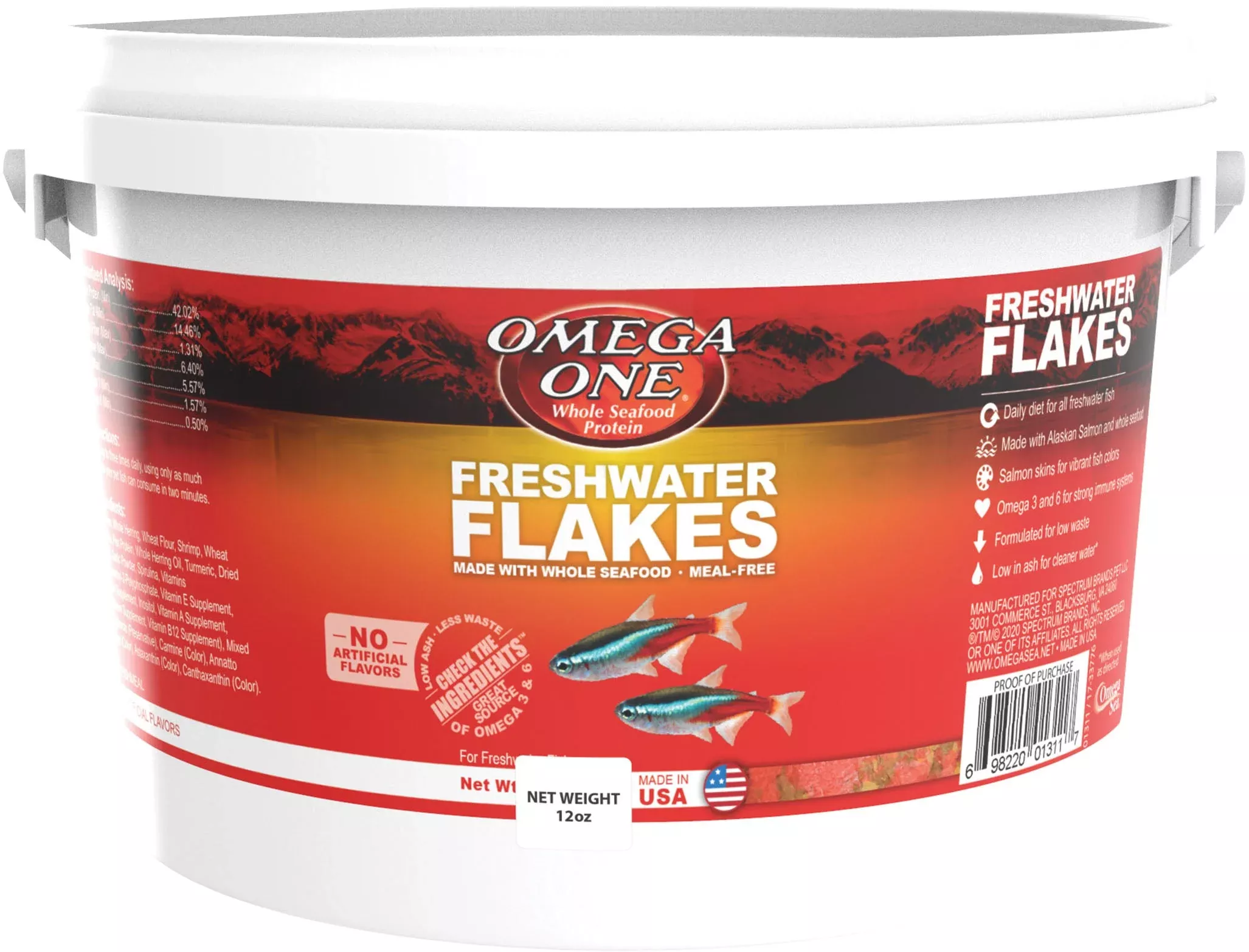 Omega One Freshwater Flakes, 12 oz