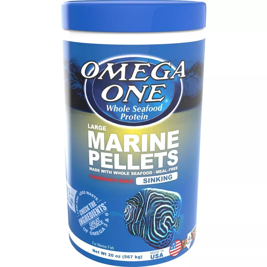 Omega One Garlic Marine Sinking Pellets, Large 20 oz