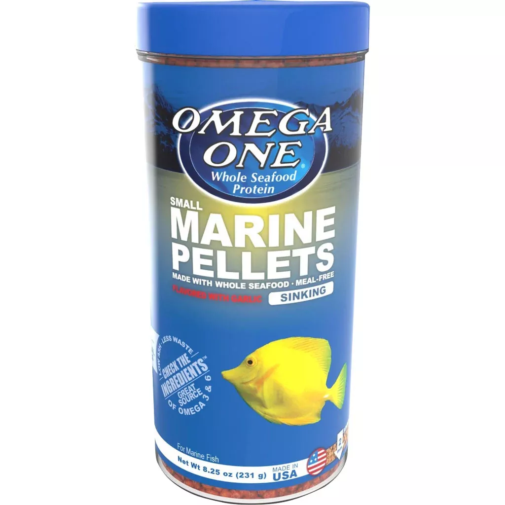 Omega One Garlic Marine Sinking Pellets, Small, 8.25 oz