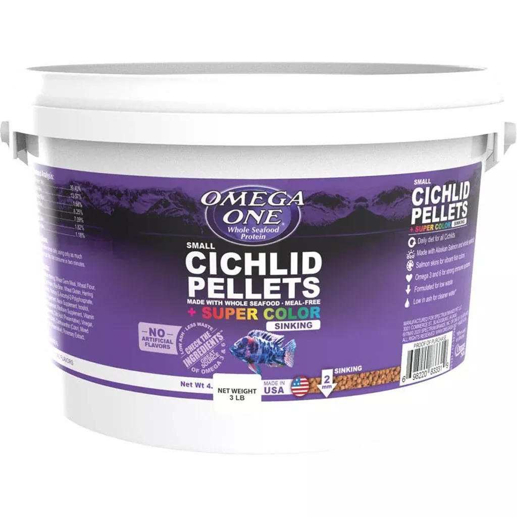 Omega One Sinking Super Color Cichlid Pellets Small 3 lb