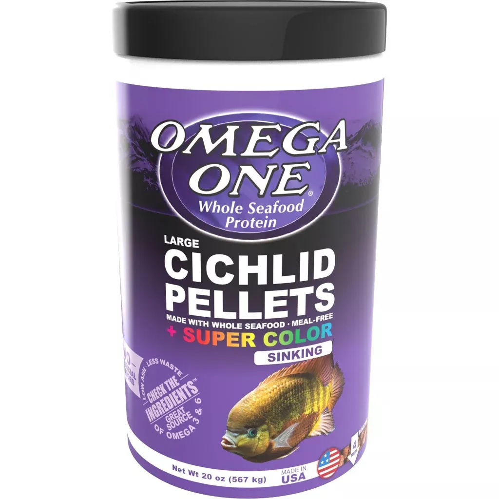 Omega One Super Color Cichlid Sinking Pellets Large 20 oz