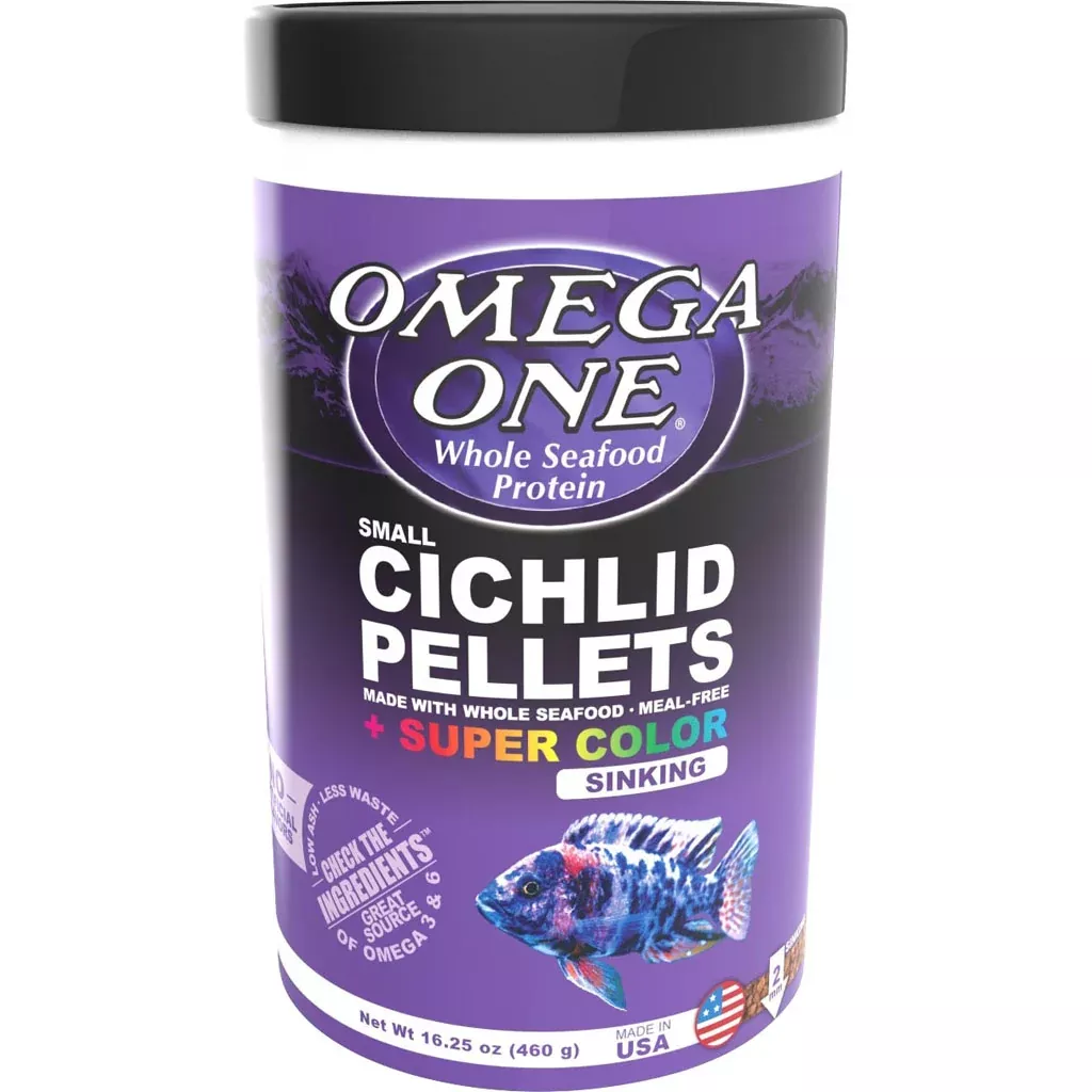 Omega One Super Color Cichlid Sinking Pellets, Small, 16.25 oz