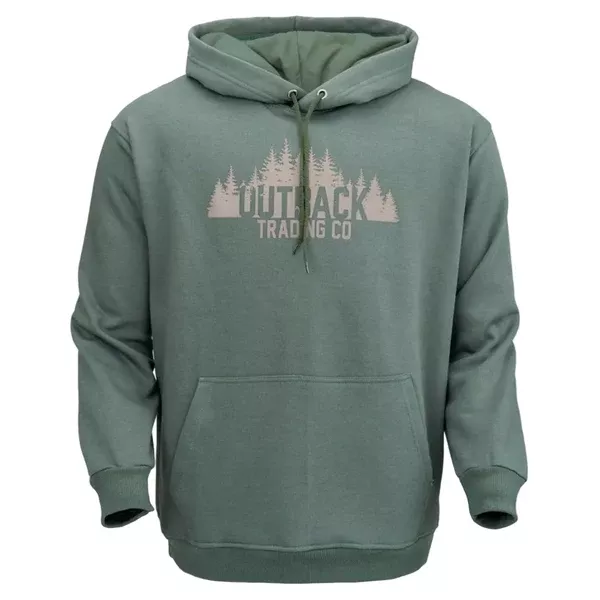 Outback Trading Mens Hoodie | Brett | Olive