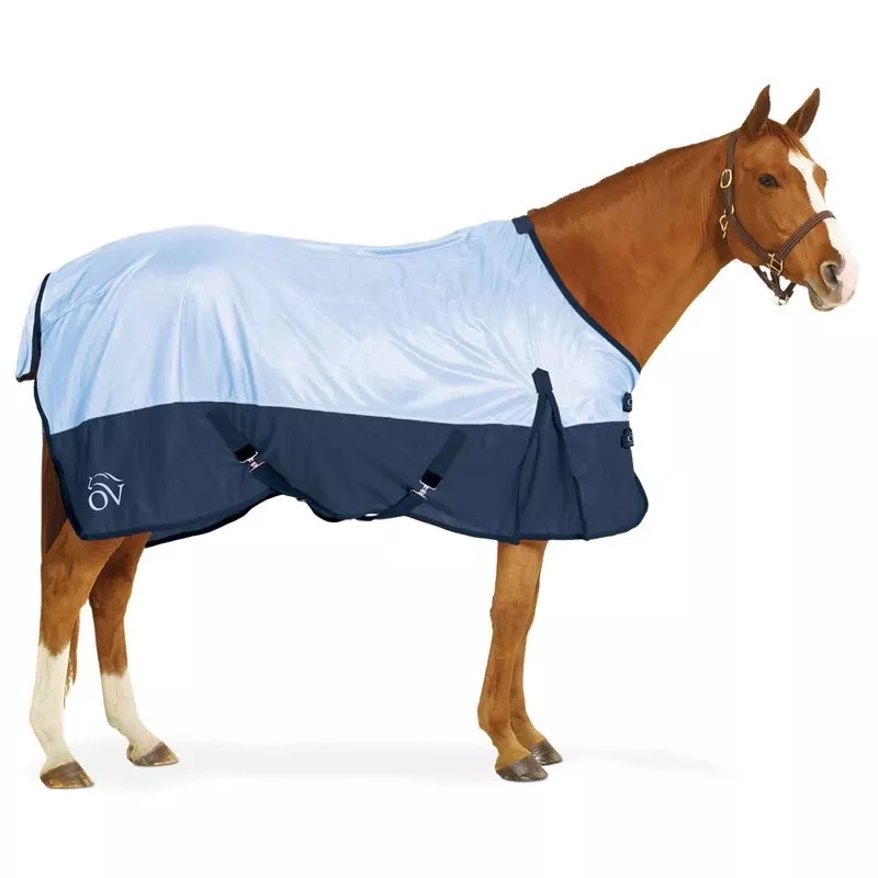 Ovation Super Fly Sheet W/Surcingle Belly – Lt.Blue/Navy