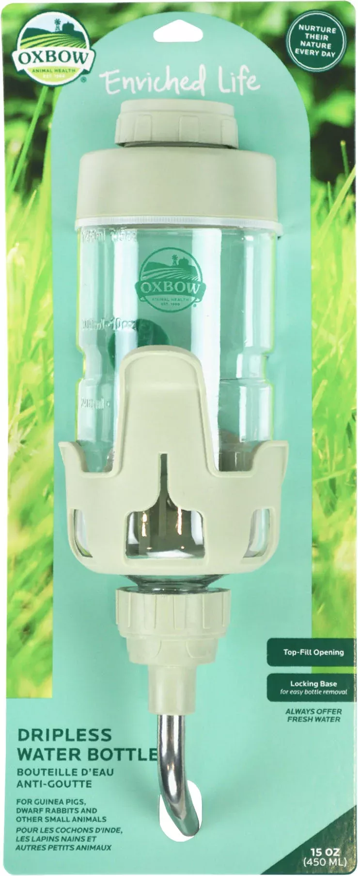 Oxbow Enriched Life Dripless Water Bottle, Light Green 15 oz