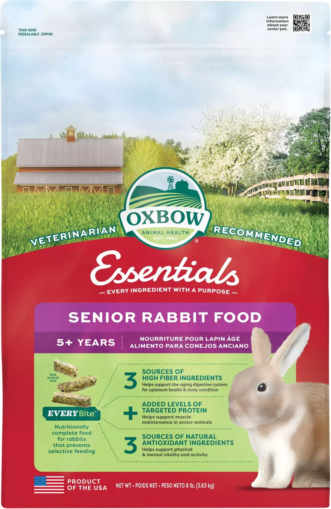 Oxbow Essentials Senior Rabbit Food 8 lb