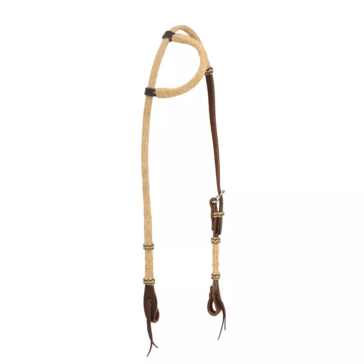 Oxbow Tack - Chocolate Harness Slip-Ear with Rawhide Knots