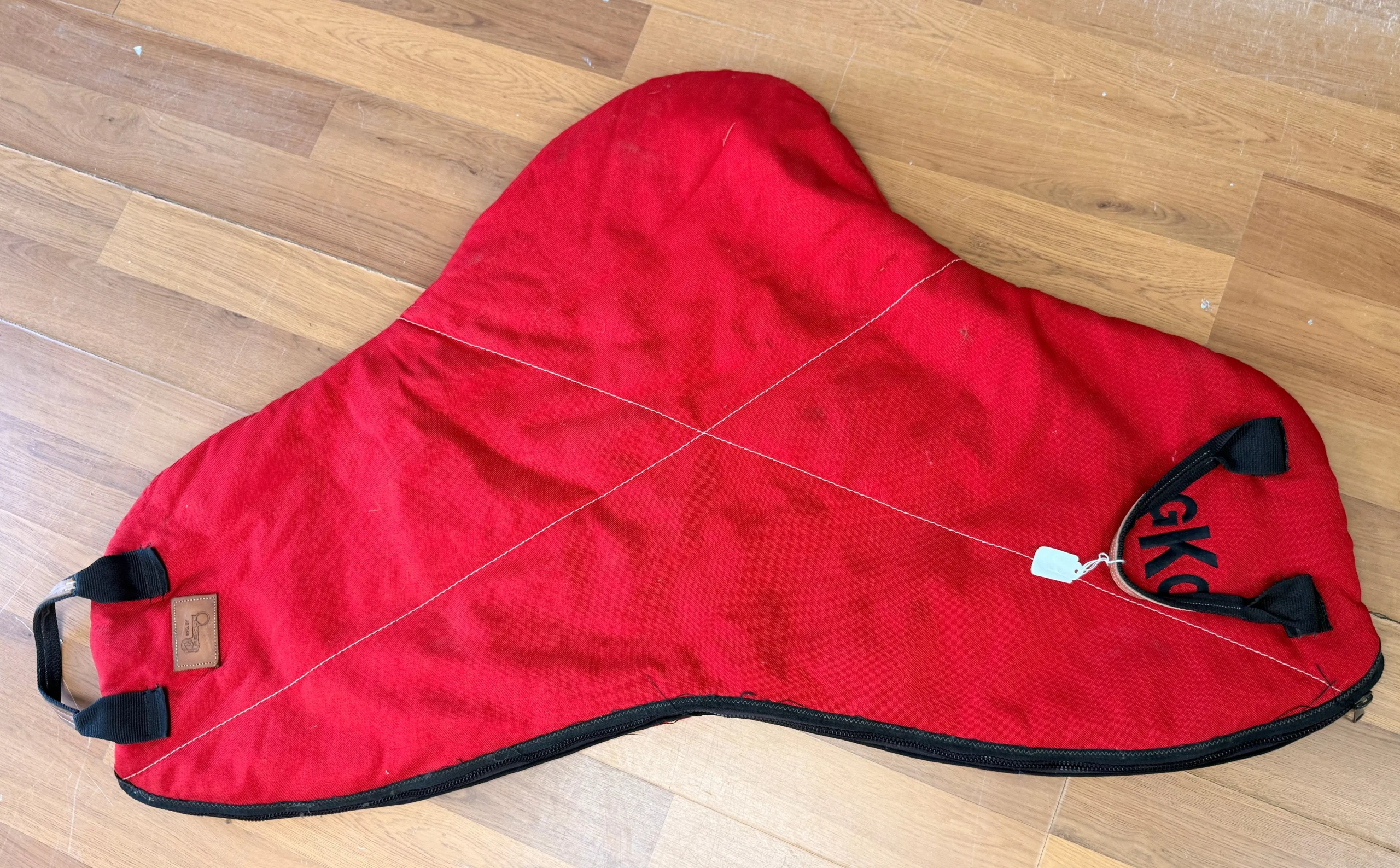 Padded English Saddle bag for storage lined. Embroidered GKC