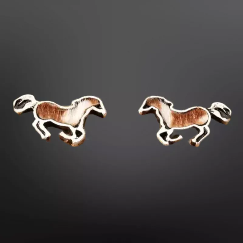 Paint Horse Hair On Stud Earrings