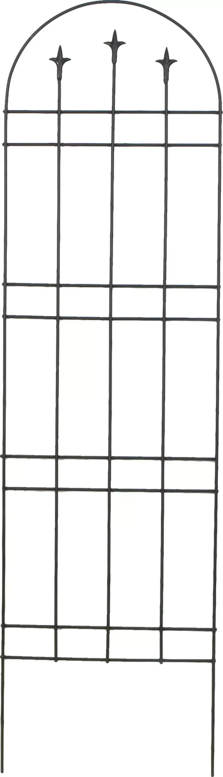 Panacea Arch Garden Trellis with Finials, 72 in, Black