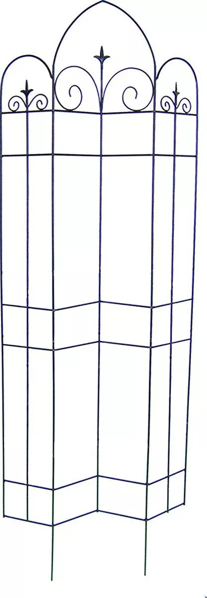 Panacea Offset Finial Garden Trellis, Black 72 in