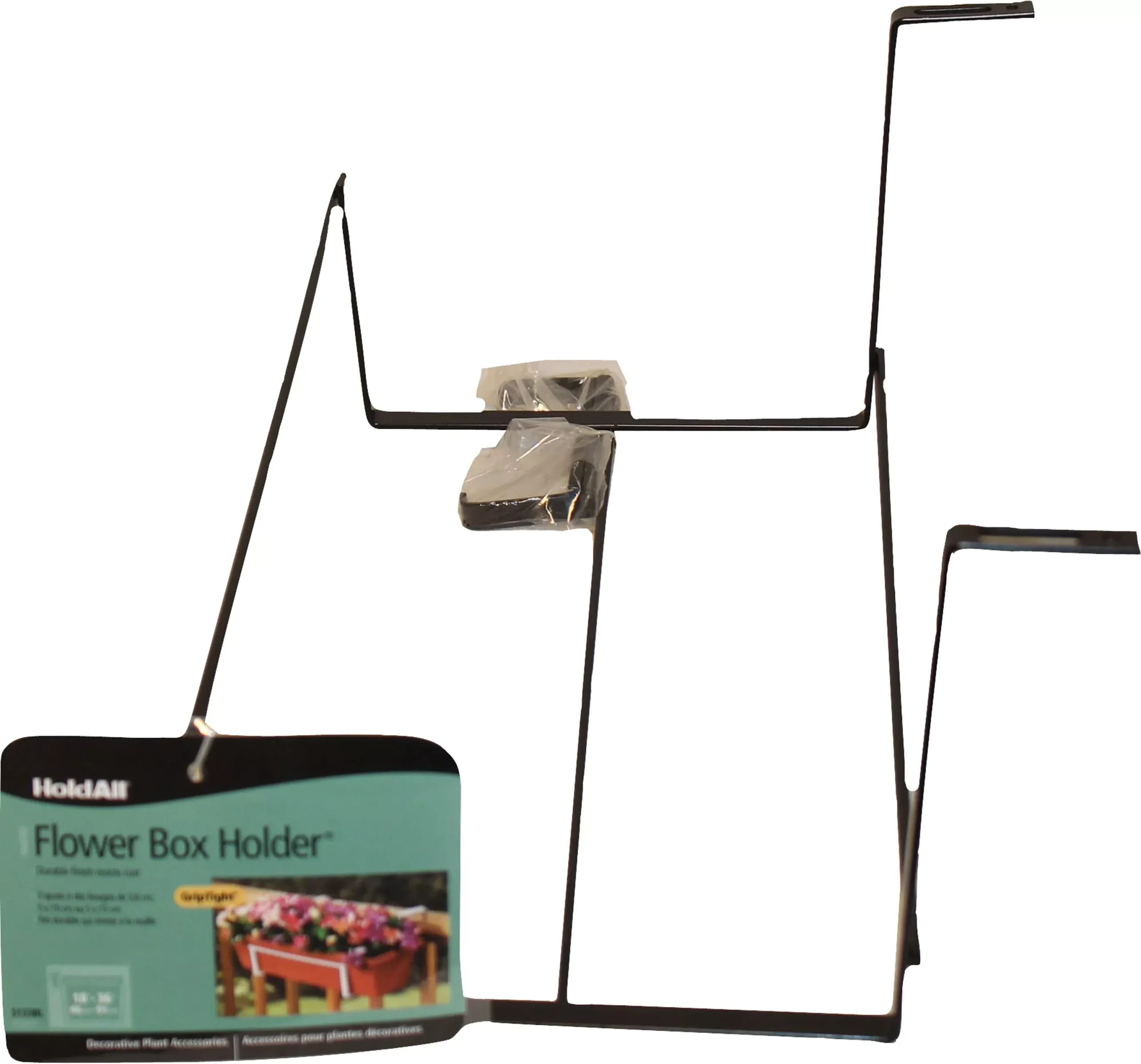 Panacea Open-End Adjustable Flower Box Holder 18-36 in Black
