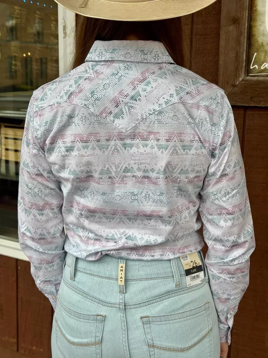 Panhandle Ladies LS 2Pkt Snap Pink RWN2S08949
