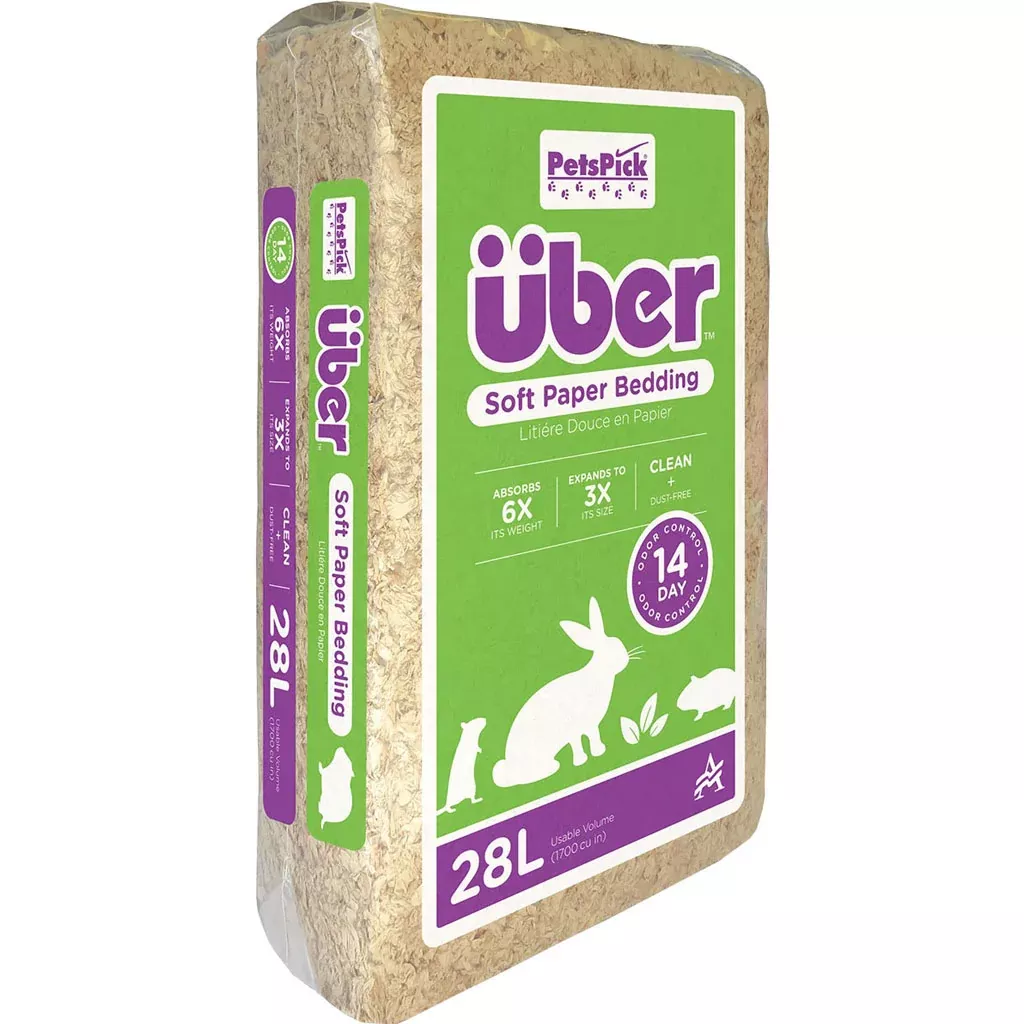 PetsPick Uber Soft Paper Pet Bedding, Natural, 28 L