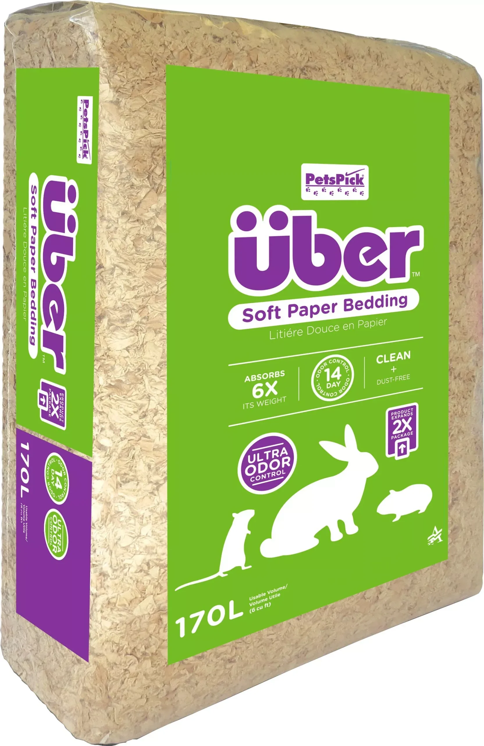 PetsPick Uber Soft Paper Pet Bedding Store Use, Natural, 170 L