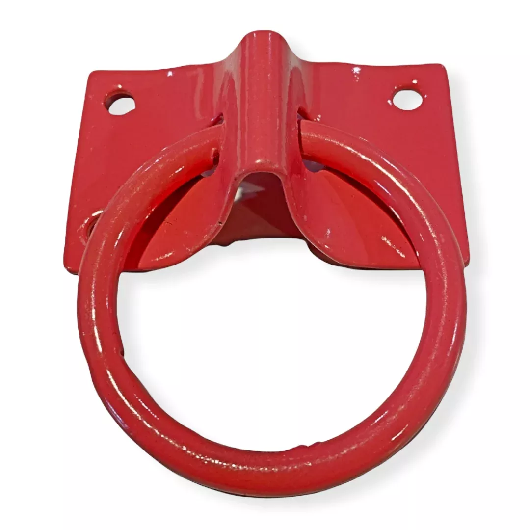 PINK Cross tie ring and plate. 1.75" steel plate with 2" ring.